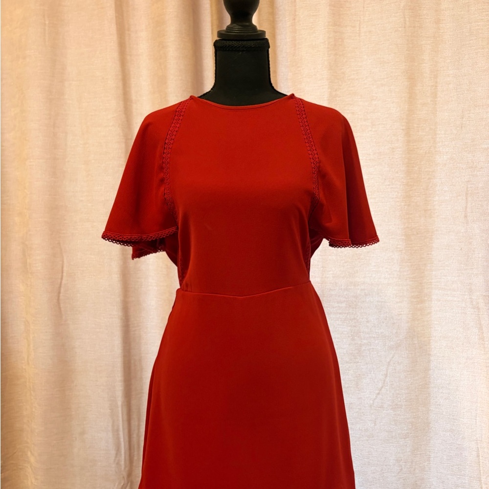 Zara Vibrant Red Midi Dress